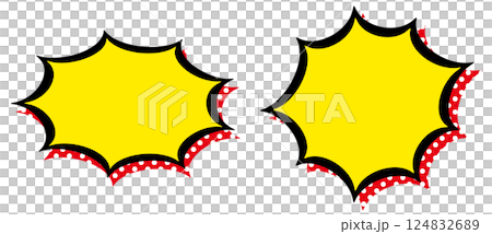 Surprise expression frame. Surprise speech bubble. Zigzag emotion expression frame. 124832689