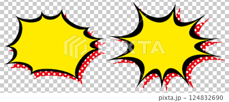 Surprise expression frame. Surprise speech bubble. Zigzag emotion expression frame. 124832690