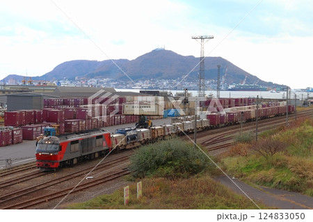 JR貨物 函館貨物駅の遠景(北海道函館市港町) JR貨物 函館貨物駅の遠景(北海道函館市港町) 124833050