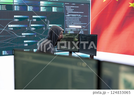 Chinese hacker uses computers in governmental cyber operations office to work on hybrid warfare and political manipulation. Inflicting manipulation and propaganda for the communism ideology. 124833065
