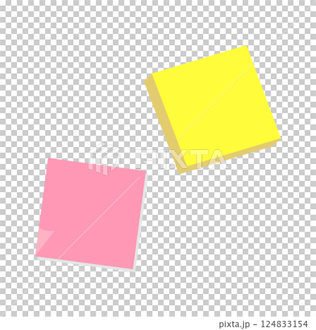 付箋のイラスト 付箋のイラスト 124833154