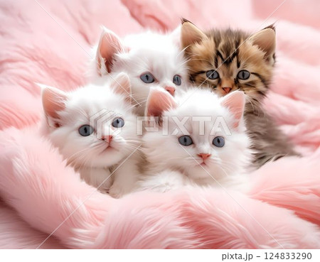 かわいい仔猫たち 124833290