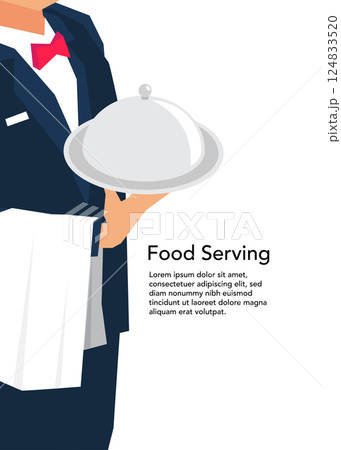 Food serving tray platter stock illustration 124833520