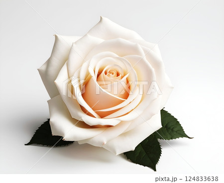 白い背景に白いバラ 124833638