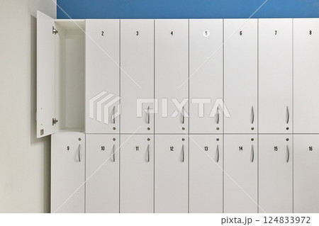Locker room lockers in a gym 124833972