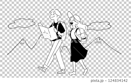 A couple hiking 124834142