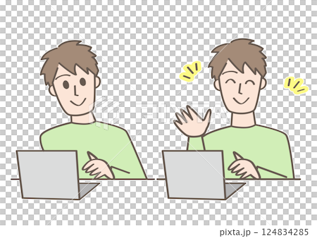 PCを使う人 124834285