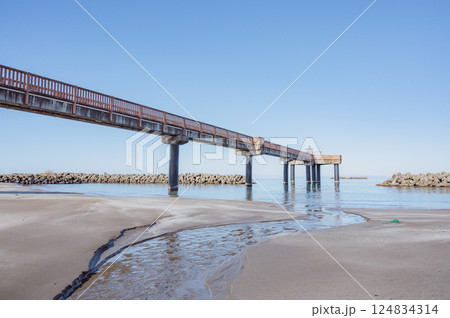 新潟 夕凪の橋(出雲崎町) 新潟 夕凪の橋(出雲崎町) 124834314