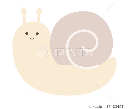 かわいいカタツムリのベクターイラスト 124834614