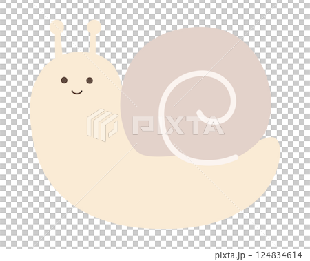 かわいいカタツムリのベクターイラスト 124834614
