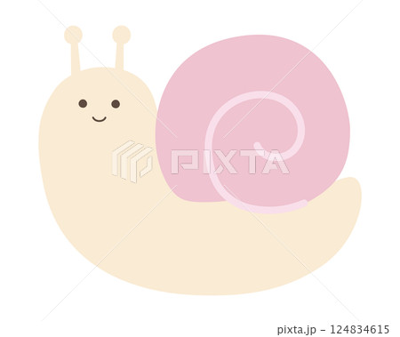 かわいいカタツムリのベクターイラスト 124834615