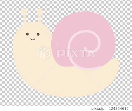かわいいカタツムリのベクターイラスト 124834615
