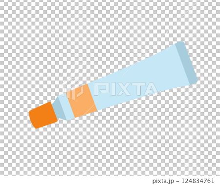 蓋付きチューブ軟膏のシンプルなイラスト 蓋付きチューブ軟膏のシンプルなイラスト 124834761