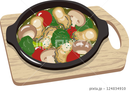 牡蠣のアヒージョ 敷板付き 牡蠣のアヒージョ 敷板付き 124834910