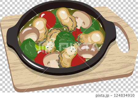 牡蠣のアヒージョ 敷板付き 牡蠣のアヒージョ 敷板付き 124834910