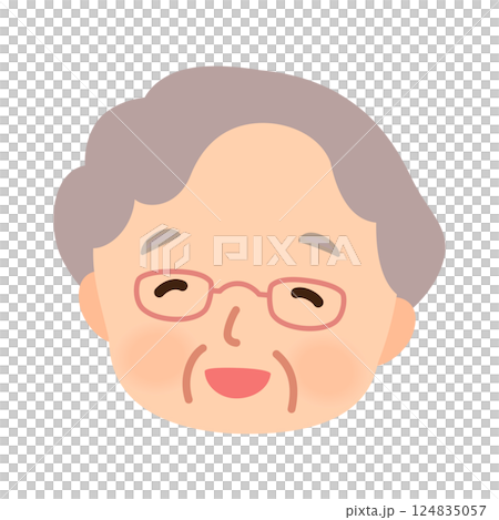 Smiling senior woman elderly face icon Smiling senior woman elderly face icon 124835057
