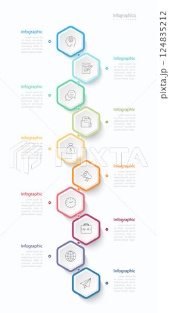 Infographic 10 options design elements for your business data. Vector Illustration. 124835212
