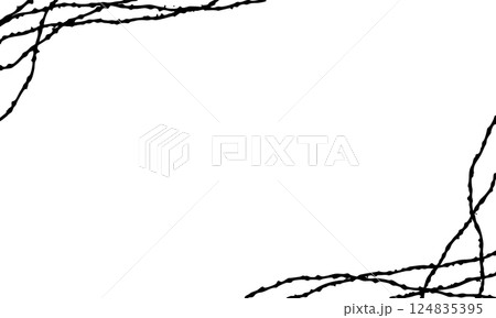 茨のトゲの長方形フレーム背景 モノクロのベクターイラスト 茨のトゲの長方形フレーム背景 モノクロのベクターイラスト 124835395