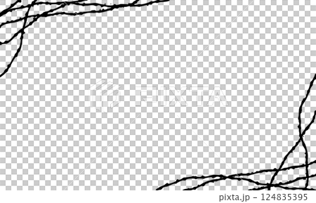 茨のトゲの長方形フレーム背景 モノクロのベクターイラスト 茨のトゲの長方形フレーム背景 モノクロのベクターイラスト 124835395