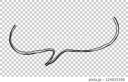 手繪圓形氣泡線圖示。具有多條重疊線的單色向量插圖。 124835398