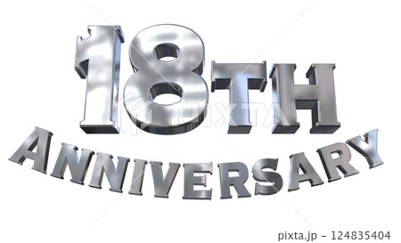 3DCG文字「18th Anniversary/18周年マークキラキラ」シルバー,銀 3DCG文字「18th Anniversary/18周年マークキラキラ」シルバー,銀 124835404