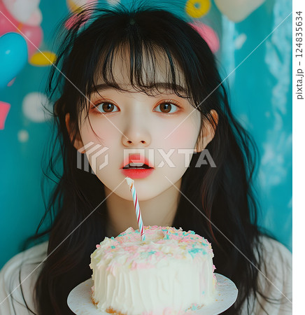 華やかなバースデーガールのポートレートコレクション, 124835634