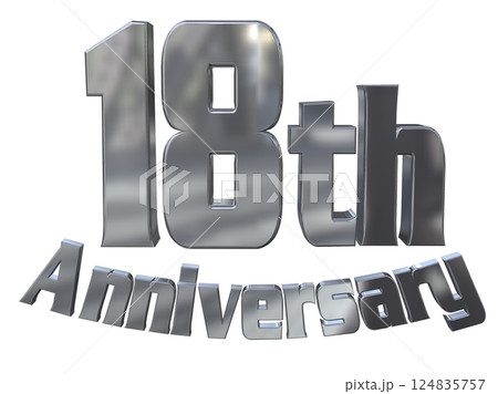 3DCG文字「18th Anniversary/18周年マークキラキラ」シルバー,銀 3DCG文字「18th Anniversary/18周年マークキラキラ」シルバー,銀 124835757