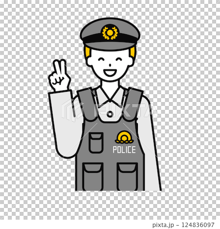 Upper body pose_Simple police officer male 04 Upper body pose_Simple police officer male 04 124836097