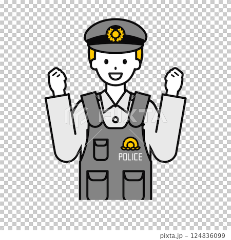 上半身姿勢_簡約警官男06 124836099