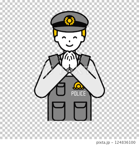 上半身姿勢_簡易警官男07 124836100