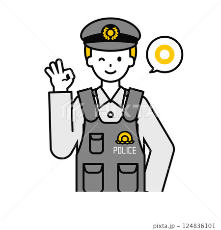上半身のポーズ_シンプルな警察官の男性08 124836101
