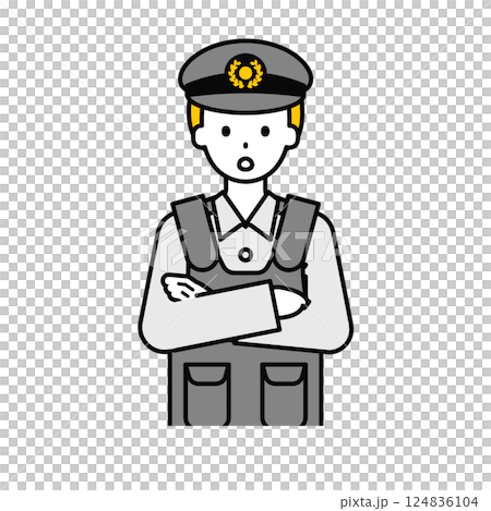 Upper body pose_simple police officer male 11 124836104