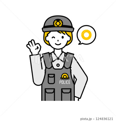 上半身のポーズ_シンプルな警察官の女性08 124836121