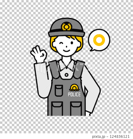 上半身のポーズ_シンプルな警察官の女性08 124836121