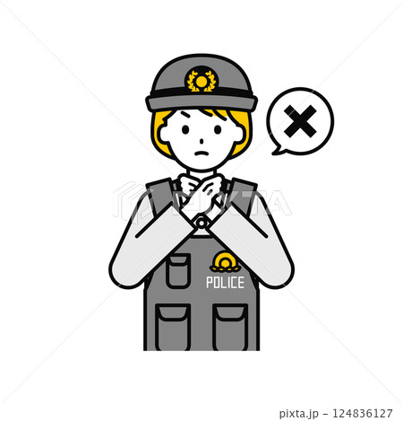 上半身のポーズ_シンプルな警察官の女性14 124836127