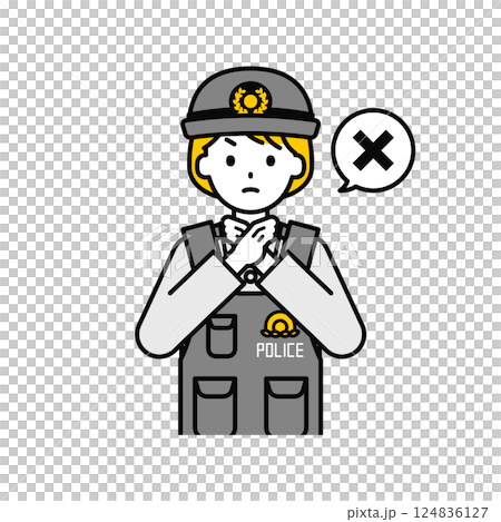 上半身のポーズ_シンプルな警察官の女性14 124836127