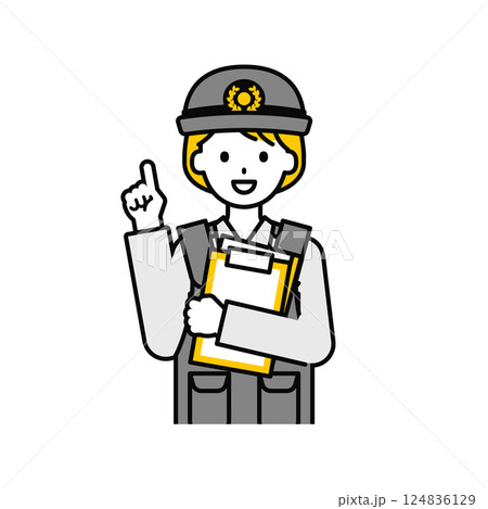 上半身のポーズ_シンプルな警察官の女性16 上半身のポーズ_シンプルな警察官の女性16 124836129