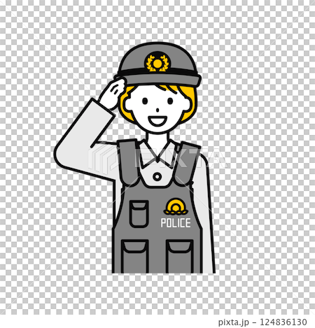 Upper body pose_simple police officer woman 17 124836130