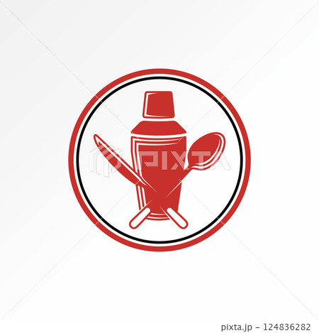 Logo design graphic concept creative premium vector stock image top sell cocktail shaker spoon knife drink alcohol wine bartender food club kitchen Logo design graphic concept creative premium vector stock image top sell cocktail shaker spoon knife drink alcohol wine bartender food club kitchen 124836282