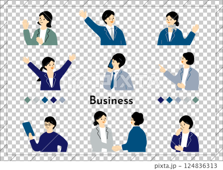 Business scene people material collection 124836313