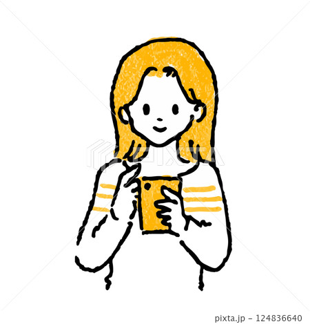 スマホを見る女性 124836640