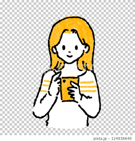 觀看智能手機的婦女 124836640