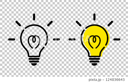 Glowing cute light bulb icon set 124836643