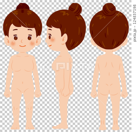 裸の女性全身イラストセット 124837198