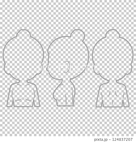 女性上身線條畫輪廓插圖集1 女性上身線條畫輪廓插圖集1 124837207