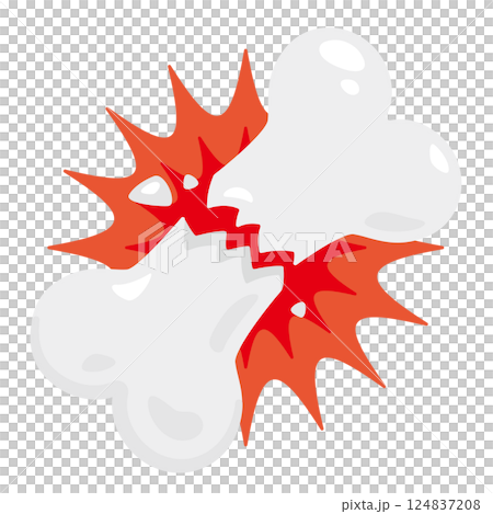 折れた骨のイラスト 折れた骨のイラスト 124837208