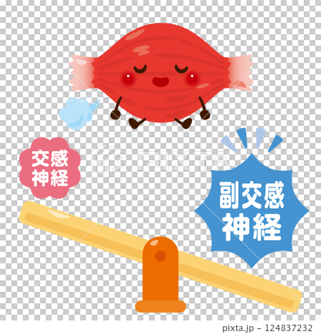 副交感神經系統被激活時肌肉放鬆的特徵插圖 124837232