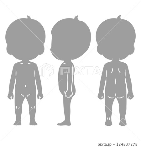 男児の全身シルエットイラストセット 124837278