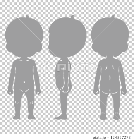 男児の全身シルエットイラストセット 124837278