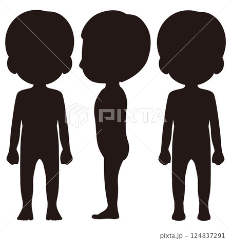 男性の全身単色シルエットイラストセット 124837291